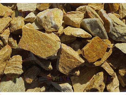 Kamenclub.ru: Щебень крошка желтый (ЗЛАТОЛИТ) фр. 5-10 мм.  купить в Кемерово мрамор золотистый, бежевый, желтый каменная ландшафтная декоративная крошка здатолита 8500 руб/т   фото КАМЕНЬ КЛУБ