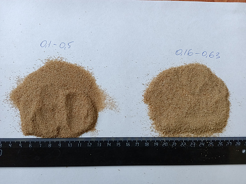 Кварцевый песок для площадок фр. 0,16-0,63 мм.  купить в Кемерово фото Камень Клуб