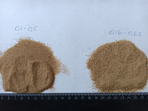 Кварцевый песок для площадок фр. 0,16-0,63 мм.  купить в Кемерово фото Камень Клуб