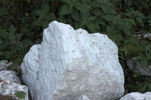 Kamenclub.ru: Мраморизированный известняк фр. 100-500 мм.  купить в Кемерово известняк серый белый темно-серый сероватый валун природного образования окатанный 10500 руб/т   фото КАМЕНЬ КЛУБ