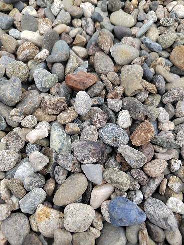 Kamenclub.ru: Галька речная окат (серая) фр.10-20 мм купить  в Кемерово галька речная серая, серый, темно-серый, светло-серый, коричневый ландшафтная декоративная речная окатанная округлая галька 5000 руб/т   фото КАМЕНЬ КЛУБ
