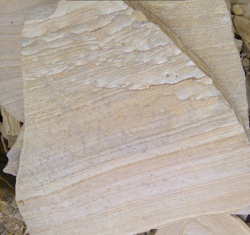 Kamenclub.ru: Песчаник пластушка желтый с рисунком (4-6 см)  купить в Кемерово плитняк пластушка желтый с рисунком песчаник 9 000 руб/м3   фото КАМЕНЬ КЛУБ