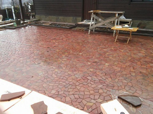 Kamenclub.ru: Песчаник брусчатка (Готика) art PSK-L-01  купить в Кемерово    2600 руб/кв.м    фото КАМЕНЬ КЛУБ